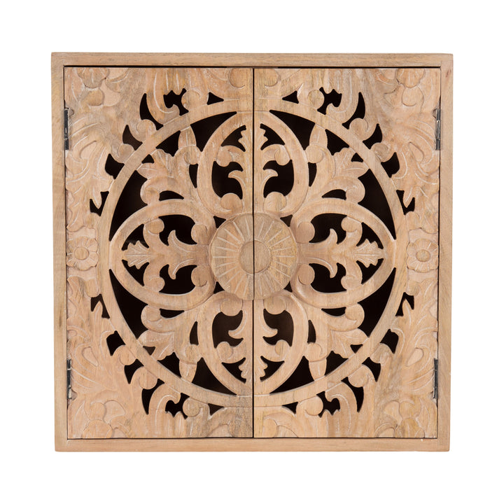 Saanvi Carved Wood Wall Cabinet