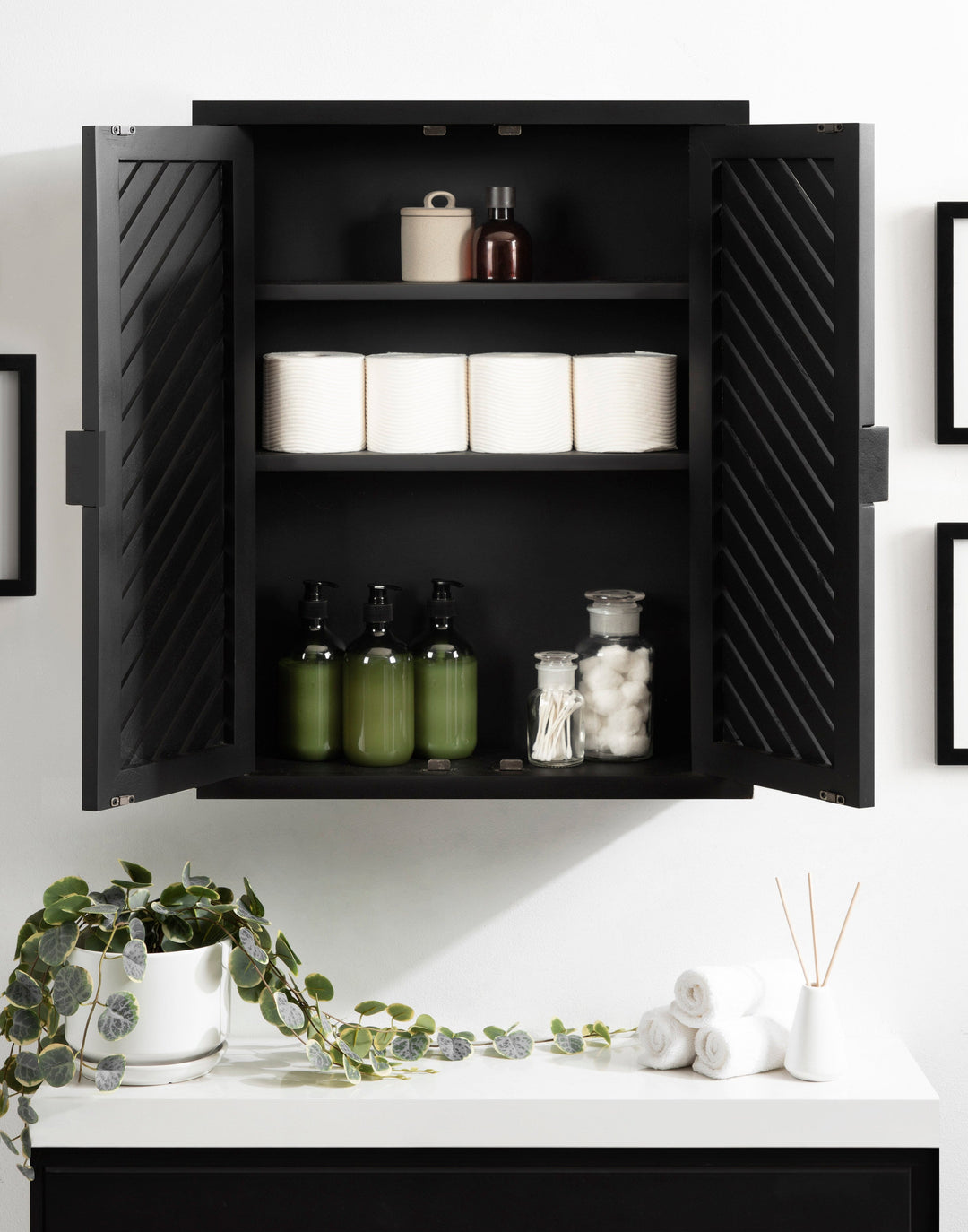 Mezzeta Tall Wood Bath Cabinet