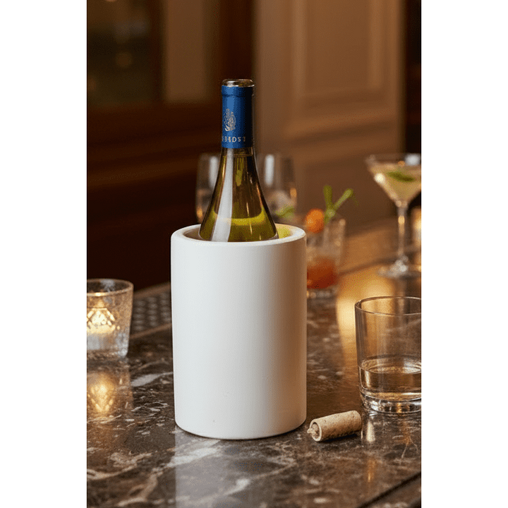 Concrete Utensil Holder / Concrete Wine Chiller: White — Serveware, [material], Port Living Co.
