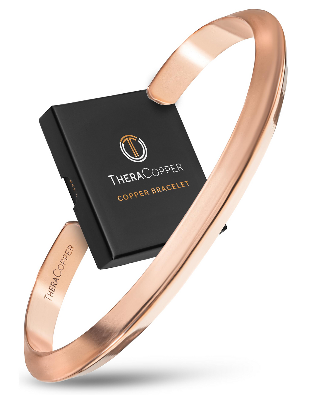 Copper cuff bracelet with smooth polished finish, open bangle design