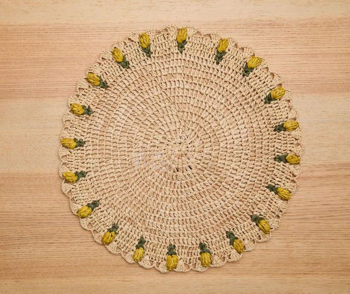 Handmade Raffia Tulip Placemat