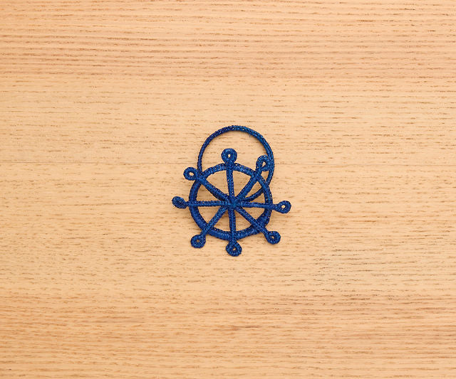 Coastal Ship Wheel Napkin Ring–Handwoven Iraca Palm