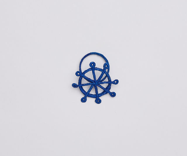 Coastal Ship Wheel Napkin Ring–Handwoven Iraca Palm