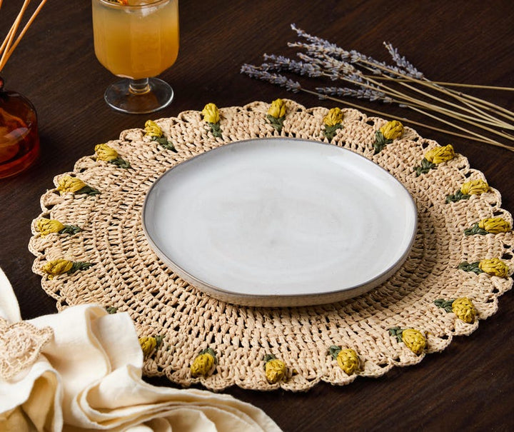 Handmade Raffia Tulip Placemat