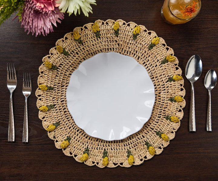 Handmade Raffia Tulip Placemat