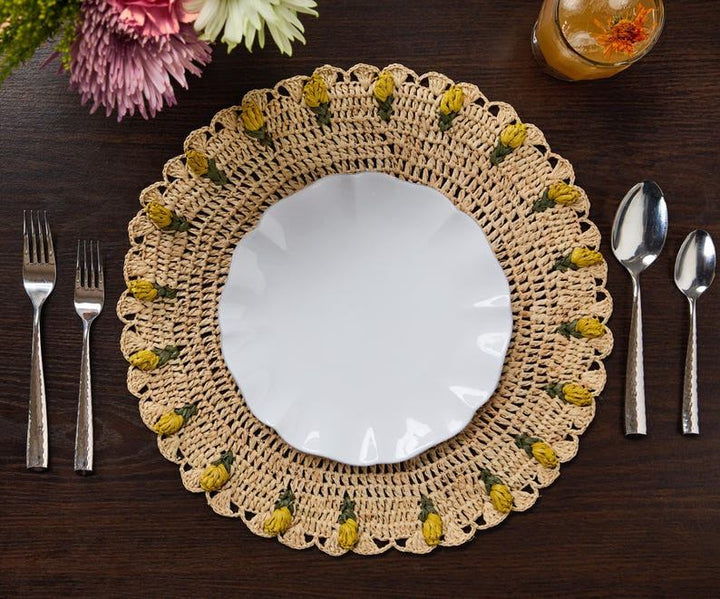 Handmade Raffia Tulip Placemat