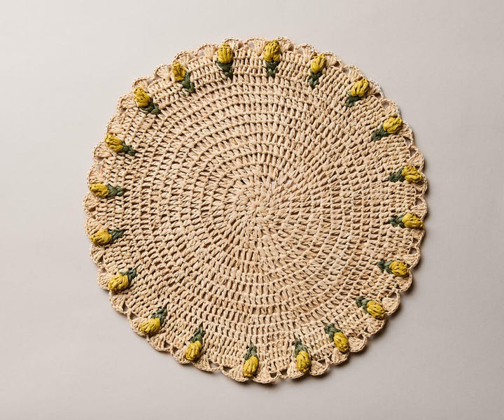 Handmade Raffia Tulip Placemat