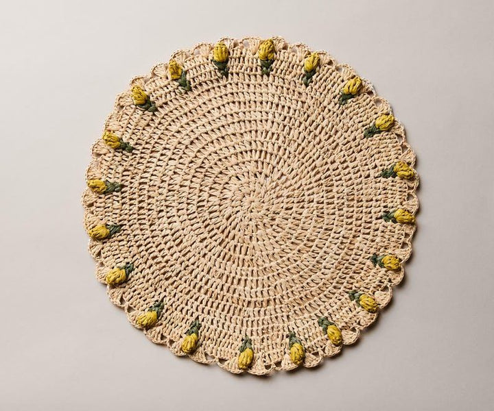 Handmade Raffia Tulip Placemat