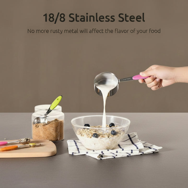 Stainless Steel Measuring Cups & Spoons Set — 10‑Piece