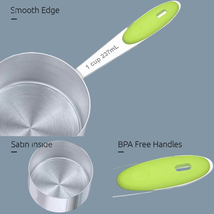 Stainless Steel Measuring Cups & Spoons Set — 10‑Piece