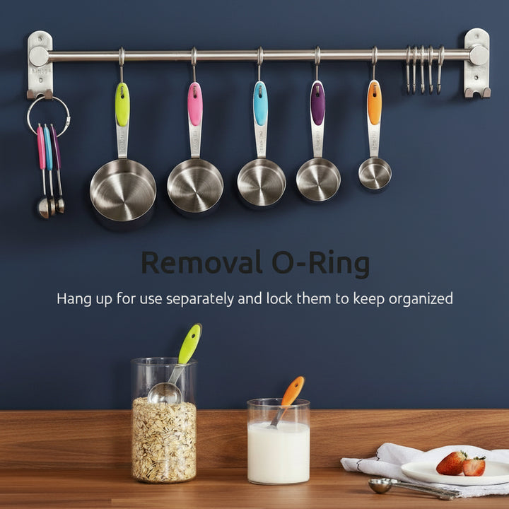 Stainless Steel Measuring Cups & Spoons Set — 10‑Piece