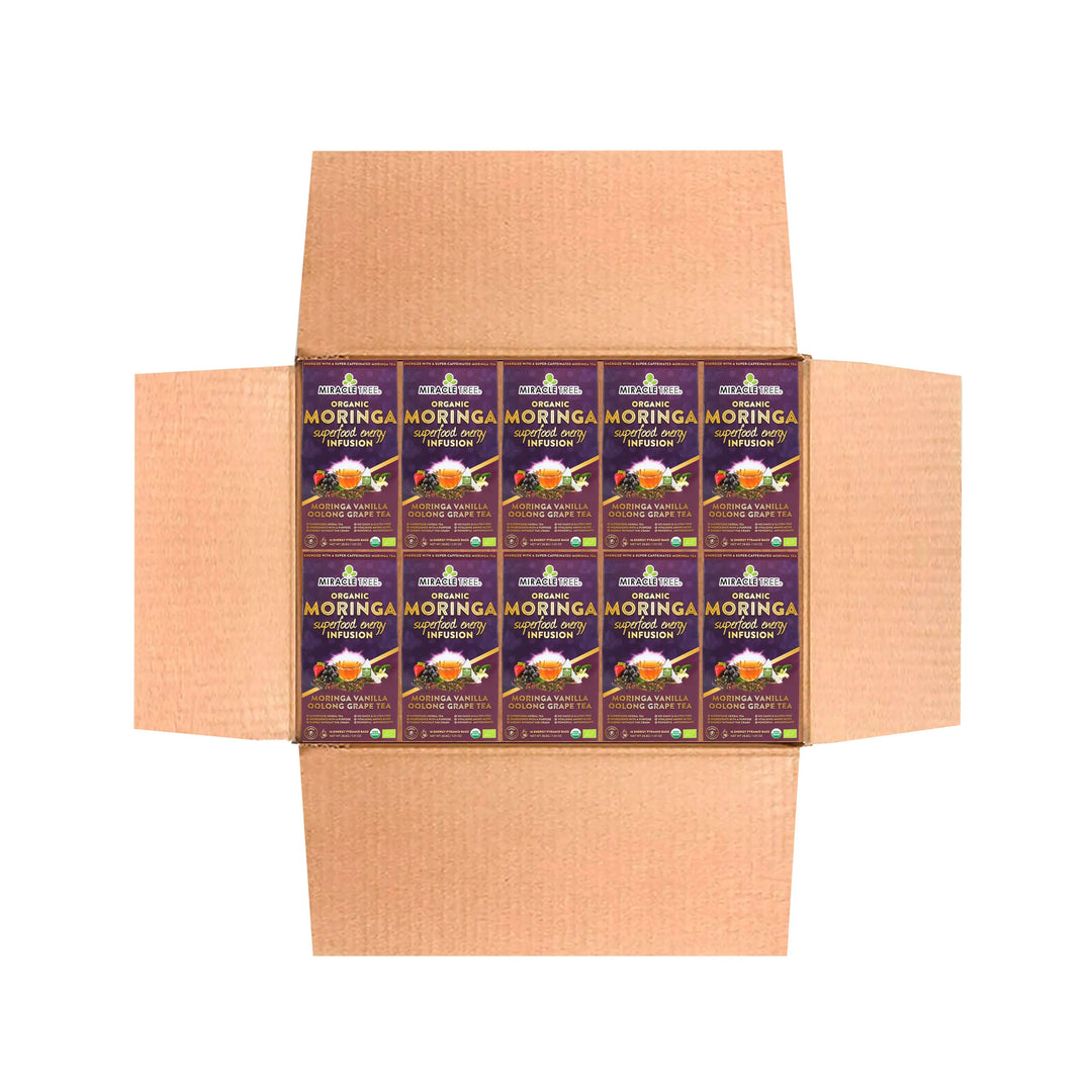 Organic Moringa Energy Tea - Grape Vanilla - Natural Coffee Alternative