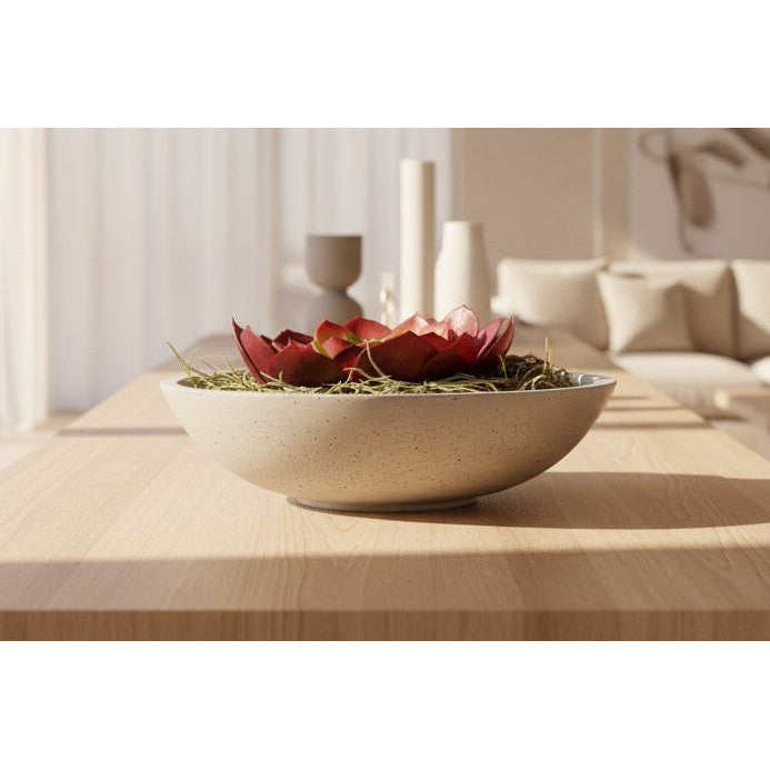 Concrete Para Bowl: White — Home Decor, [material], Port Living Co.