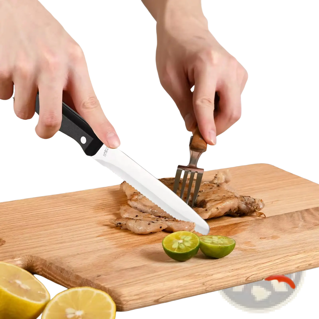 12 Piece Carbon Steel Kitchen Knife Set with Abs Handles