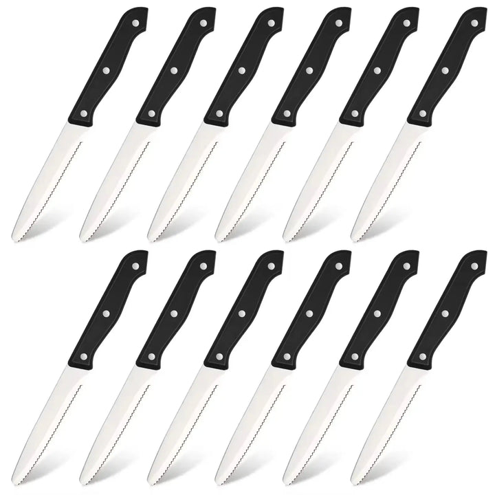 12 Piece Carbon Steel Kitchen Knife Set with Abs Handles