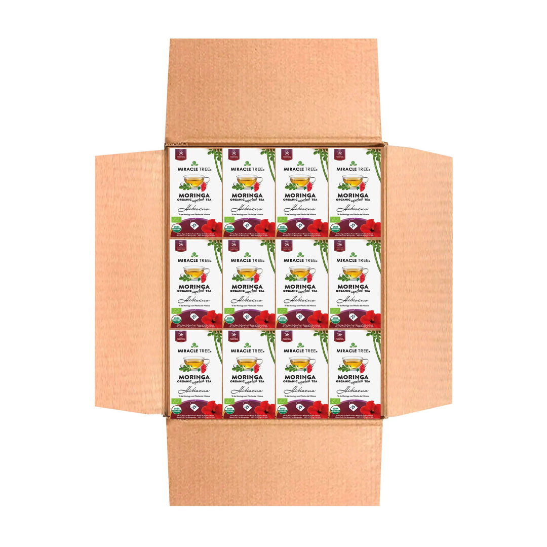 Organic Moringa Tea - Hibiscus - Caffeine-Free Herbal Tea