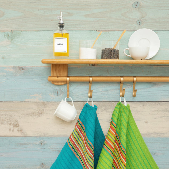 Salsa Stripe Kitchen Towels—100% Cotton (Pack of 6)