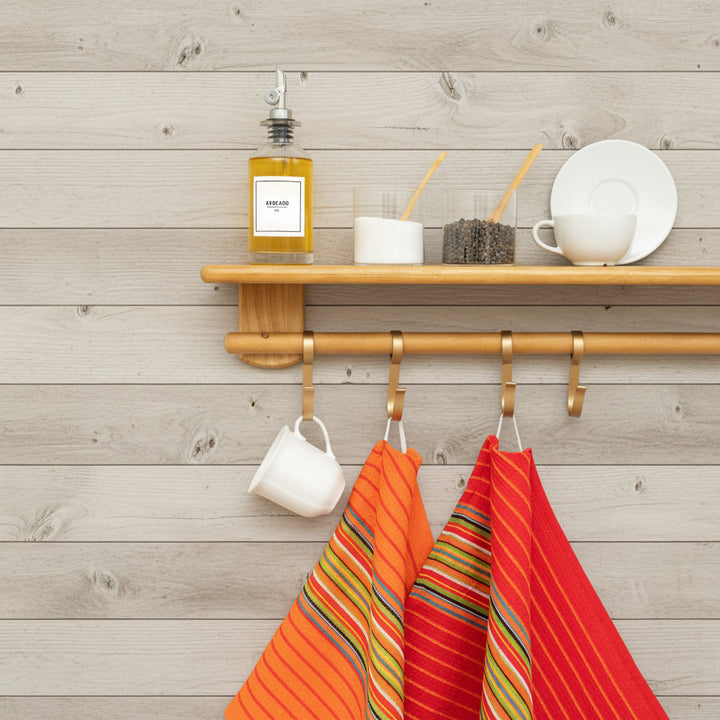 Salsa Stripe Kitchen Towels—100% Cotton (Pack of 6)