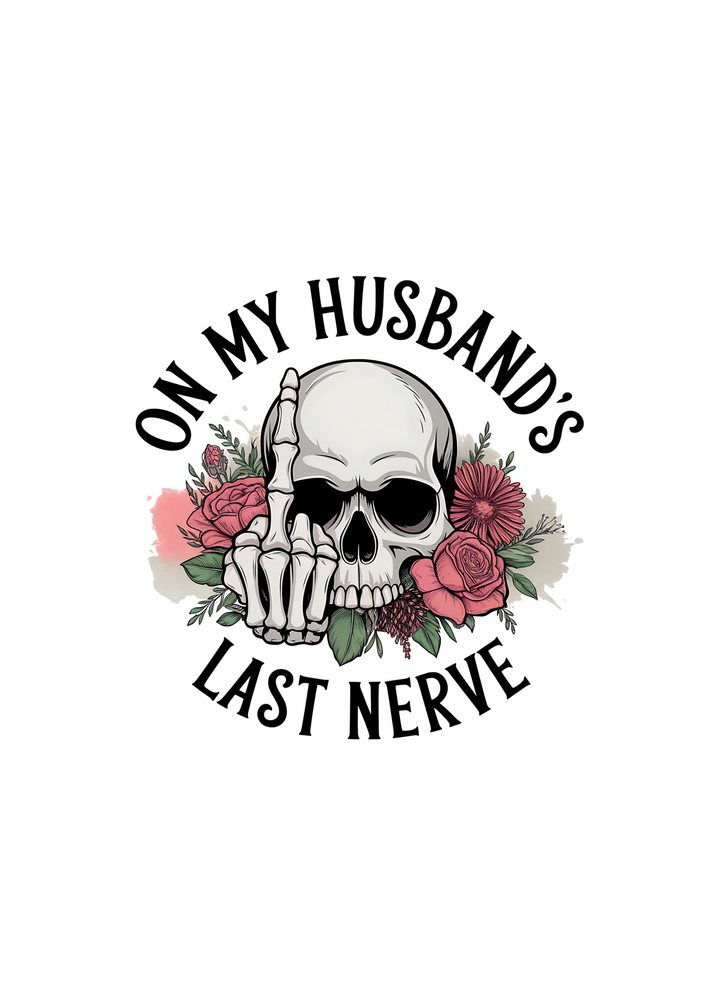 Skull and roses t-shirt graphic with &