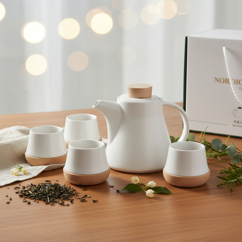 Ceramic Flower Gift Box Tea Set