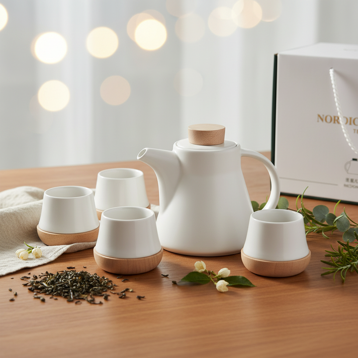 Ceramic Flower Gift Box Tea Set
