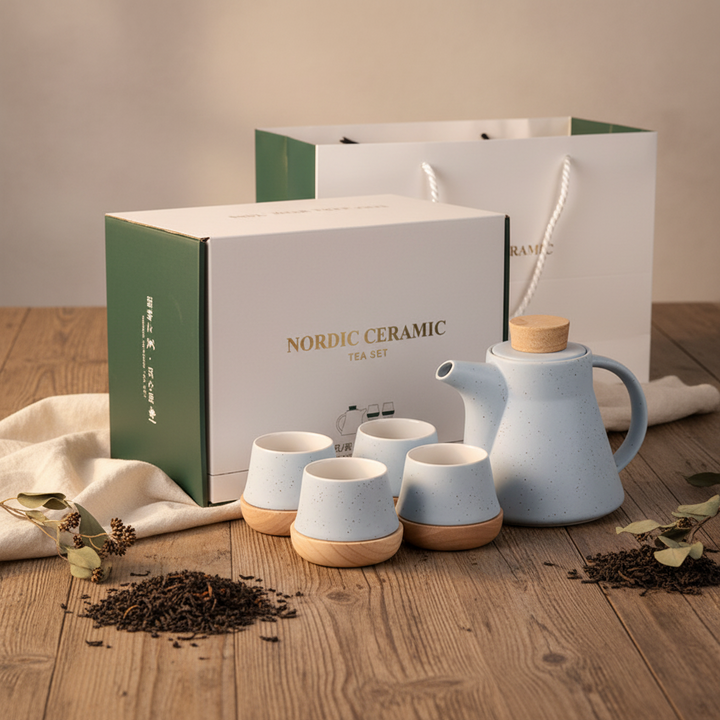 Ceramic Flower Gift Box Tea Set
