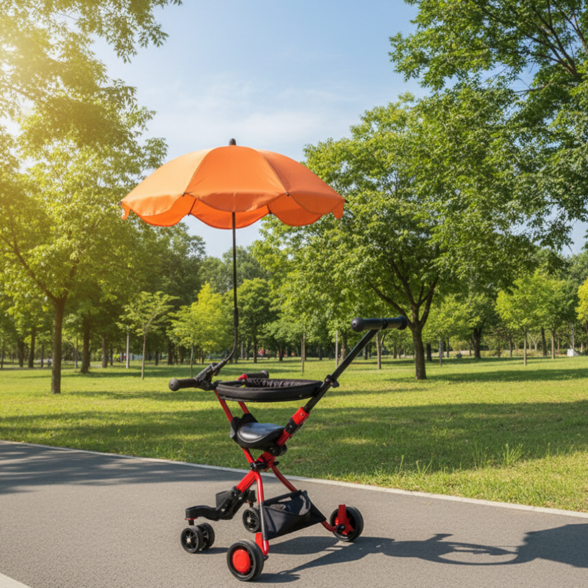 Outdoor Sunshade, Stroller Umbrella, UV Protection, Rain And Sun Dual-purpose Umbrella