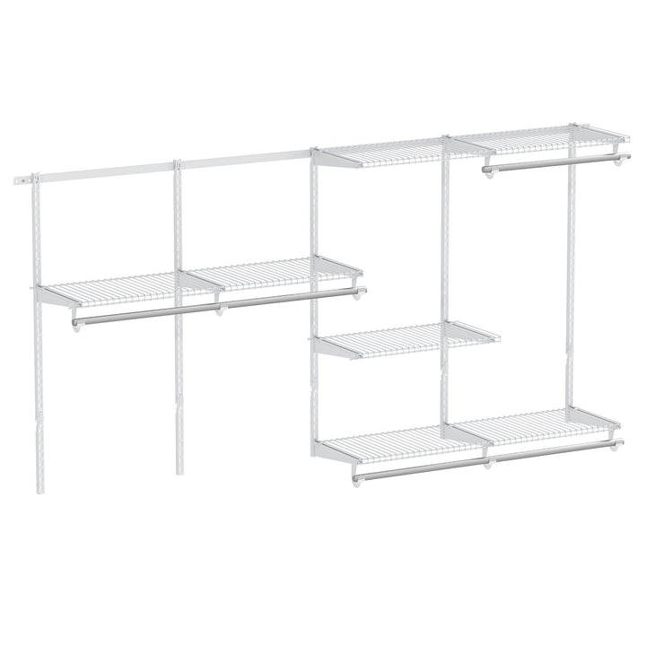Closet System 4-8 FT Wall-Mounted Closet Shelves and Rod