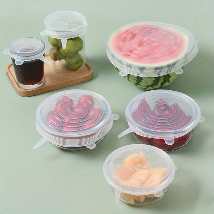 Reusable Silicone Stretch Lids (6‑Pack)