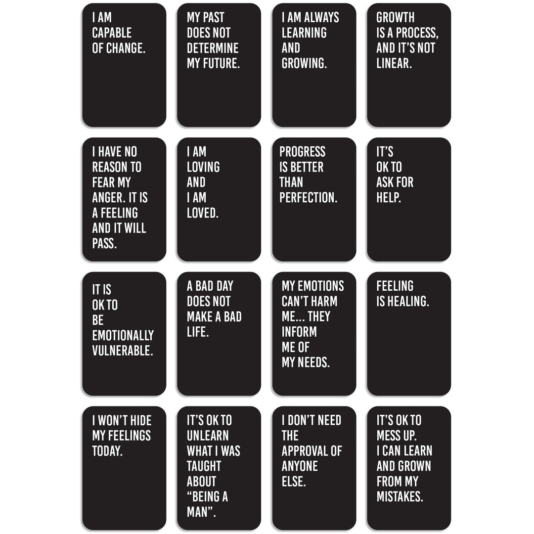 Empowering Affirmation Cards for Men, Deck of 16