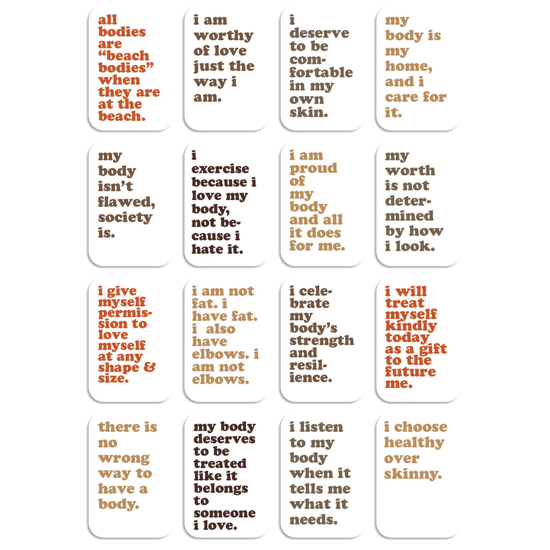 Body Positive Affirmation Cards, Deck of 16