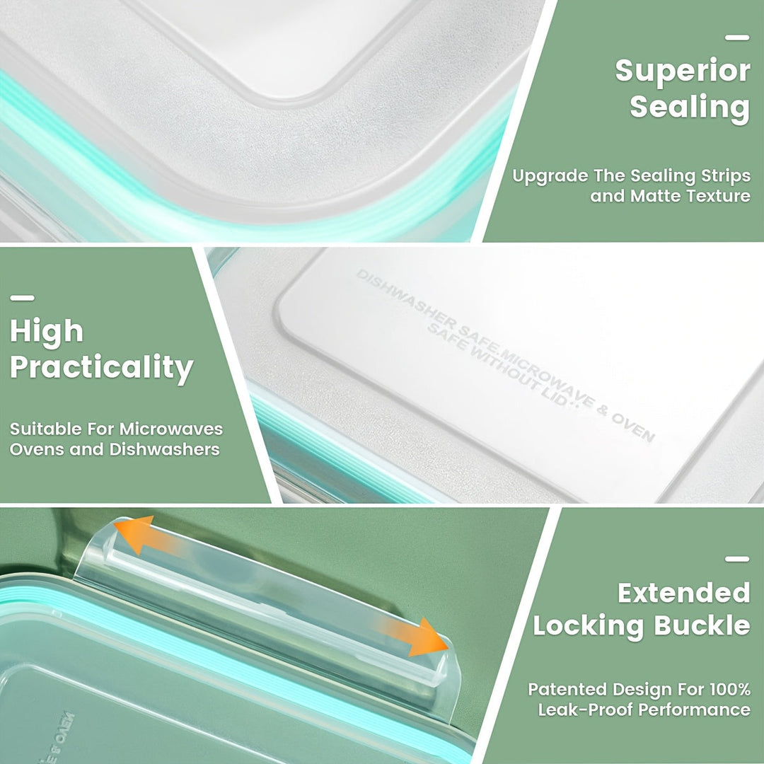 Glass Containers with Airtight Lids–16‑Piece Set