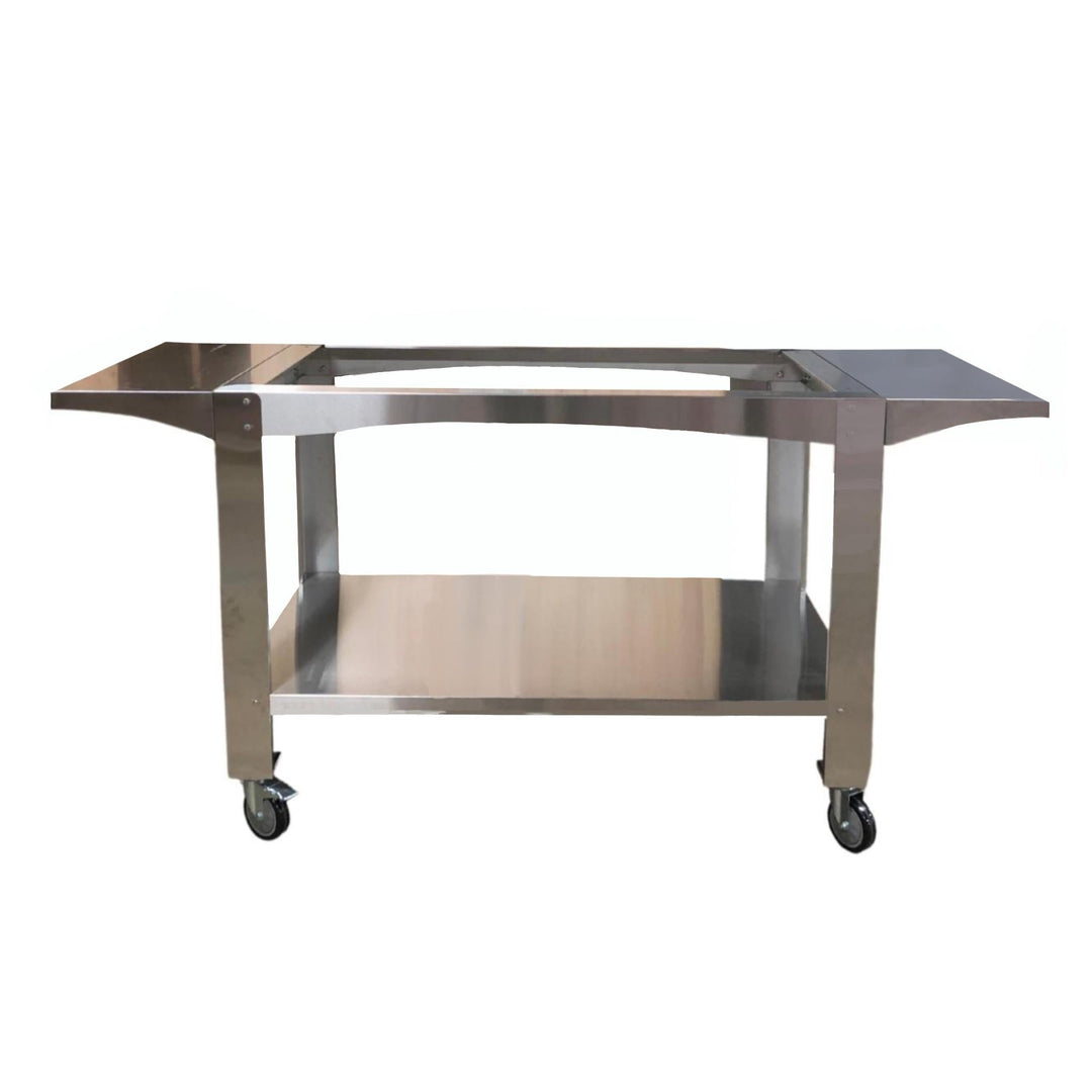 Stainless steel outdoor cart stand with open shelf and four swivel casters