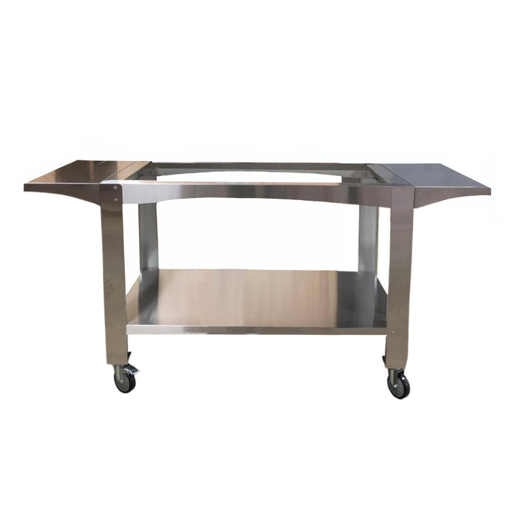 Stainless steel outdoor cart stand with open shelf and four swivel casters