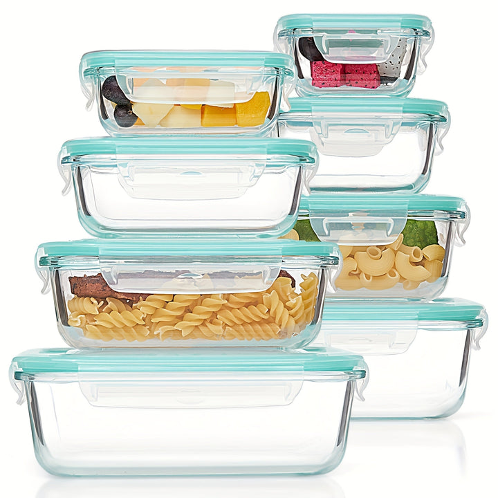 Glass Containers with Airtight Lids–16‑Piece Set