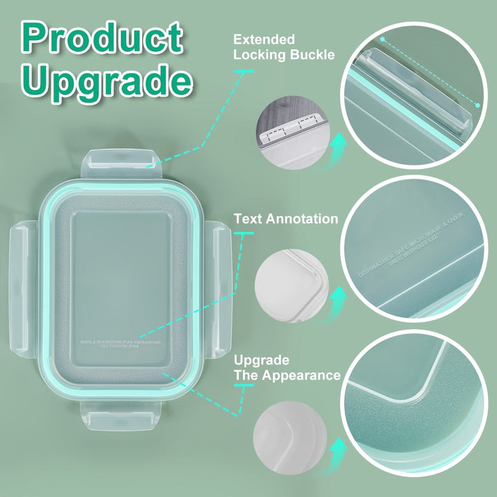 Glass Containers with Airtight Lids–16‑Piece Set