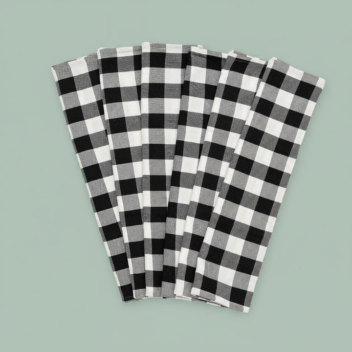 Cotton Plaid Kitchen Towels (Set of 6
