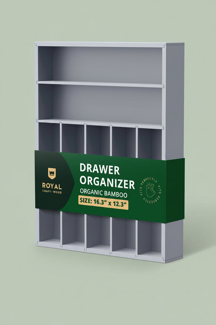 Gray Silverware Drawer Organizer