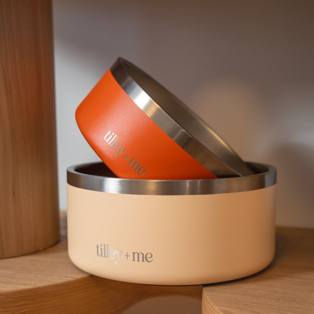 Tilley + Me Stainless Steel Pet Bowl (32 oz and 64 oz)