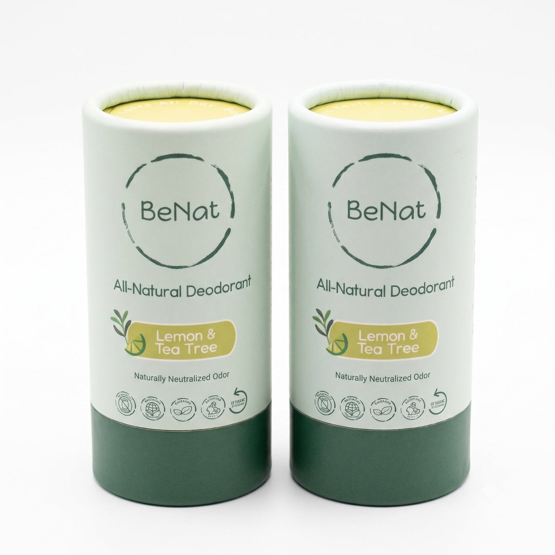 BeNaT all-natural deodorant sticks, Lemon & Tea Tree, 2-pack