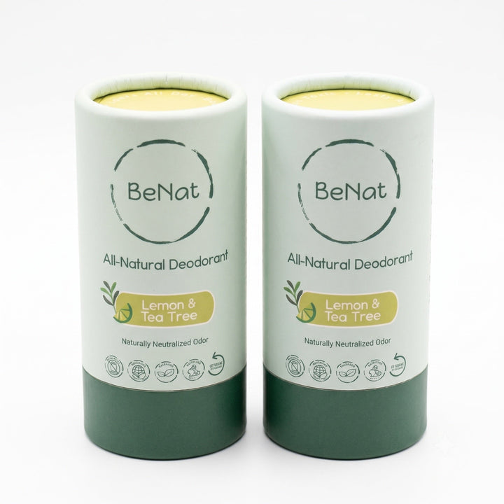 BeNaT all-natural deodorant sticks, Lemon & Tea Tree, 2-pack