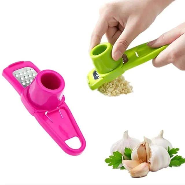 Stainless Steel Garlic & Vegetable Cutter—2‑Piece Set