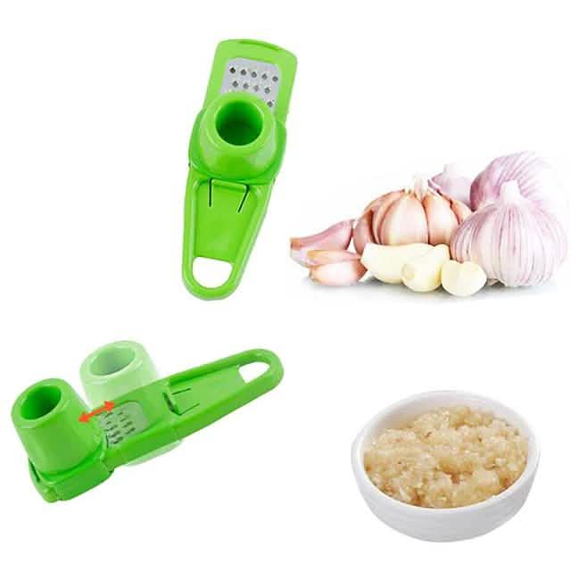Stainless Steel Garlic & Vegetable Cutter—2‑Piece Set