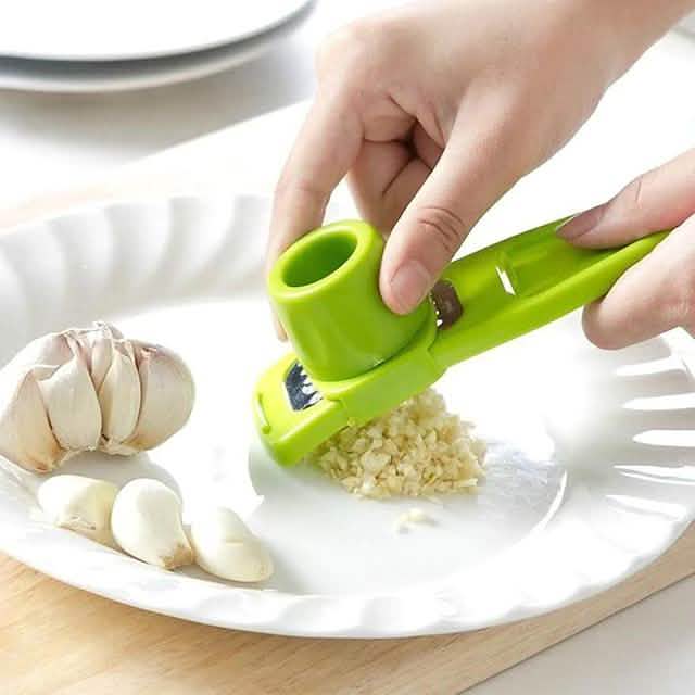 Stainless Steel Garlic & Vegetable Cutter—2‑Piece Set