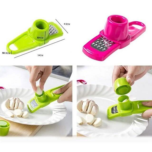 Stainless Steel Garlic & Vegetable Cutter—2‑Piece Set