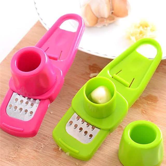 Stainless Steel Garlic & Vegetable Cutter—2‑Piece Set