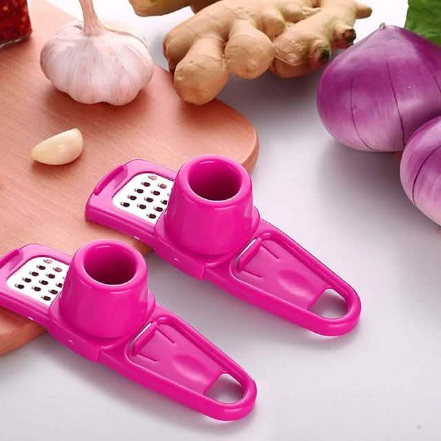 Stainless Steel Garlic & Vegetable Cutter—2‑Piece Set