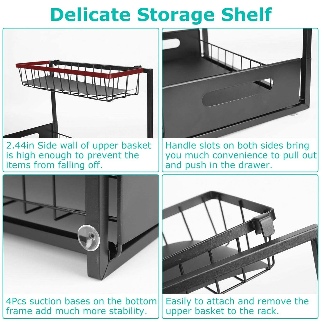 Under Sink 2-Tier Organizer with Pull‑Out Basket