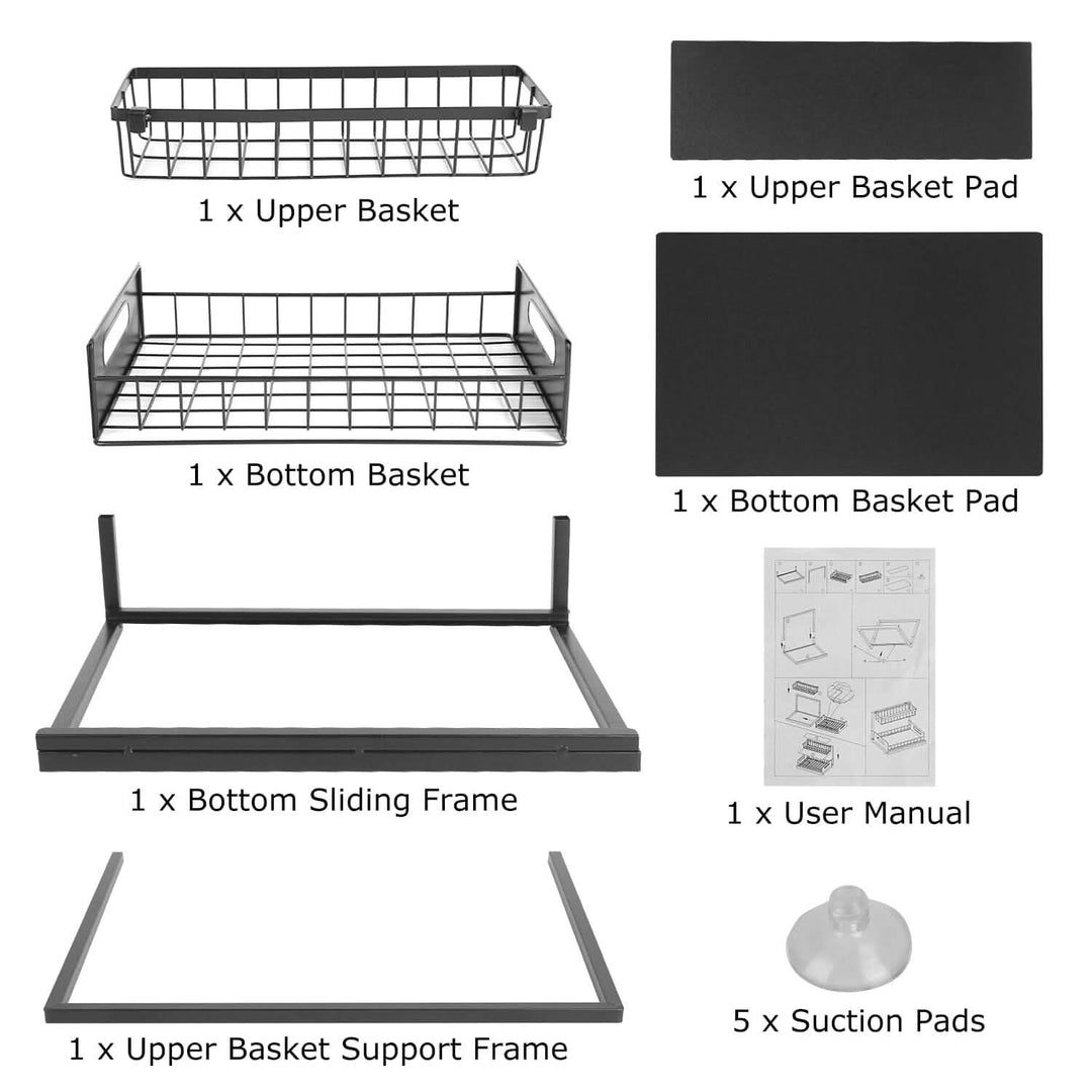 Under Sink 2-Tier Organizer with Pull‑Out Basket