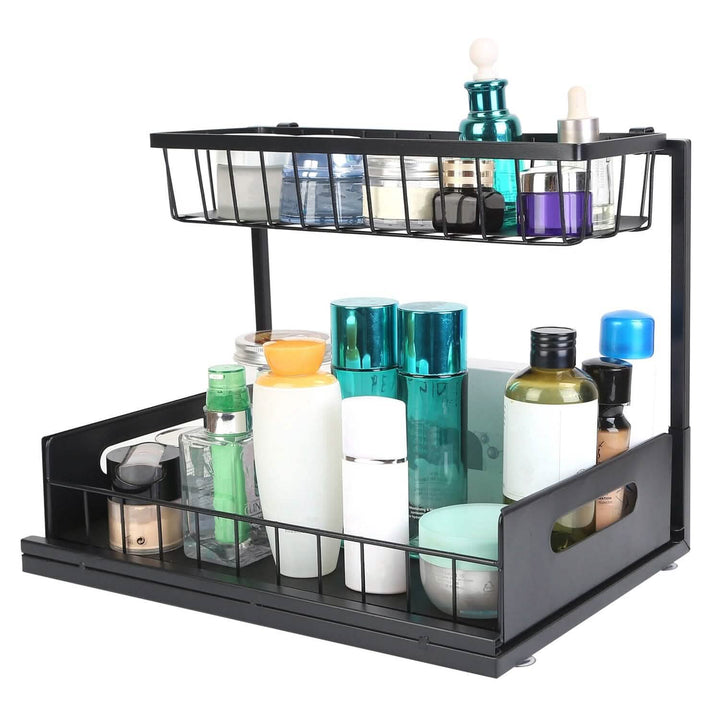 Under Sink 2-Tier Organizer with Pull‑Out Basket